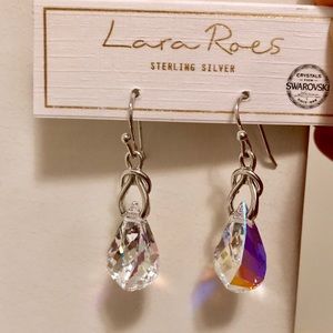 Crystal Swarovski drop earrings sterling silver.